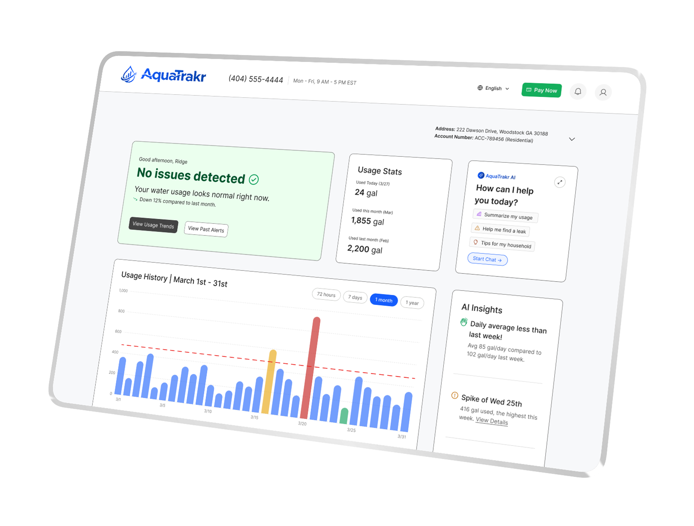 AquaTrakr dashboard